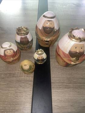 31720 Roman Inc. Three Kings And Shepherd Christmas Nativity Nesting Set Of Figurines