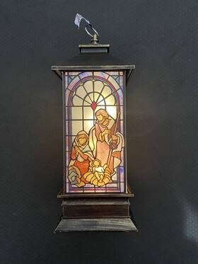 58721 Roman Inc Christmas 11 Inch Led Holy Family Lantern New