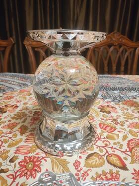 97392 Roman Inc. Christmas Winter Led Lighted Rotating Snowflake Swirl Globe Candleholder