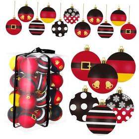 Zho-rotatingpals-0856 Rotatingpals 24 Pcs 2.36 Inch Christmas Ball Ornaments Cartoon Tree Hanging Mouse