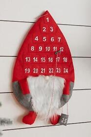 As-ado-91160 Round Fuzzy Beard Gnome Christmas Advent Countdown Calendar Holiday Pockets 24inch.h