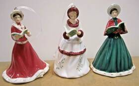 1052442 Royal Doulton Songs Of Christmas Tree Ornaments Figurine Set 3 #1052442 Boxed