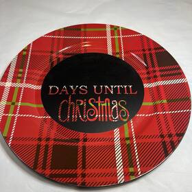 336235 Royal Norfolk Days Till Xmas 13 Inch Plate-buffalo Red/black Design-holiday Christmas Handmade