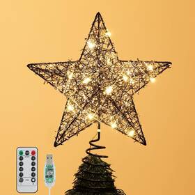 Hhd230008-eh26 Roylvan Christmas Star Tree Topper With 8 Lighting Modes Usb Treetop