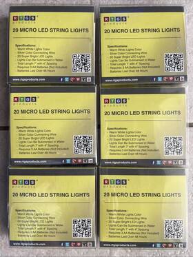 Rtgs 851410003071 6 Count Lot Led Micro 20 Battery Operated Christmas String Lights 7 Inch Long
