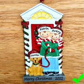 Rm315 Rudolph And Me 845583003198 Personalized Christmas Couple With Dog Tree Ornament Dated Keepsake Holiday Gift