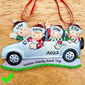 Rm-1211-4 Rudolph And Me Personalized Travel - Family Of 4 Christmas Ornament Keepsake Gift