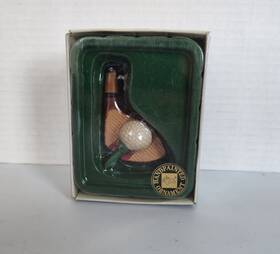 16610 Russ Berrie & Co. Christmas Ornament Hand Painted Golf Club Head Tee And Ball