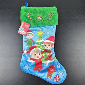 Ruz 193849037839 Cocomelon Velour Christmas Stocking With Jj Yoyo And Tomtom Blue Green