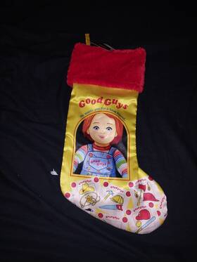 Ruz 193849074445 New Chucky He Wants You For A Best Friend 16.5 Inch Christmas Holiday Stocking