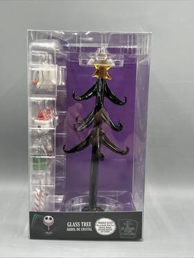 Ruz 193849079839 Disney Nightmare Before Christmas Jack Zero Glass Tabletop Tree And 12 Ornaments