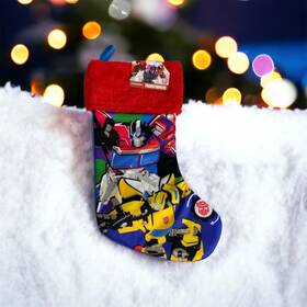 Ruz 430001823597 Transformers Christmas Holiday Stocking By 15 Inch Red Fuzzy Top New