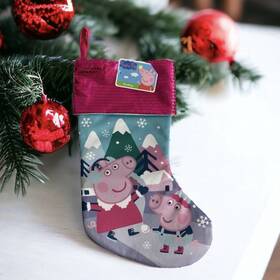 Ruz 430001823634 Peppa Pig Christmas Holiday Stocking Pink Sequin Snowflakes 15 Inches New