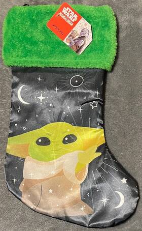 Ruz 430002100574 Star Wars Mandalorian Grogu Kids Christmas Stocking Baby Yoda 14.5 Inch Holiday