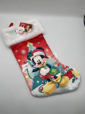 Ruz 808893010409 New Disney Mickey Mouse 18 Inch Christmas Satin/ Faux Fur Stocking By