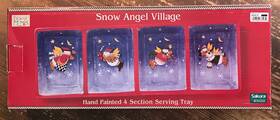Sakura 027826381434 Debbie Mumm Christmas Divided Serving Tray Snowman Snow Angel Village