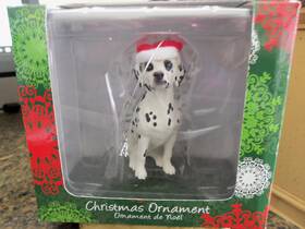 Sandicast 746314015926 Black Dalmatian With Santa Hat Christmas Ornament