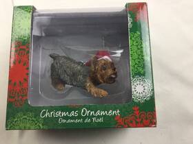 Xso027 Sandicast Crouching Yorkshire Terrier Christmas Ornament Cute