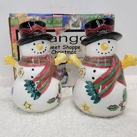 Sango 042154009652 The Sweet Shoppe Christmas Snowman Sue Zipkin Salt And Pepper Shaker Set 4 Inch
