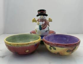 0917-201 Sango Sweet Shoppe Christmas 3 Part Serving Set