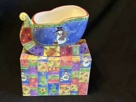 0994-188 Sango Center Piece Sleigh Sweet Shoppe Christmas Designed By Sue Zipkin