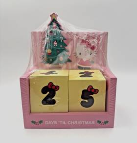 Hl9205534 Sanrio Hello Kitty Christmas Wooden Countdown Block Calendar Sealed / Overstock