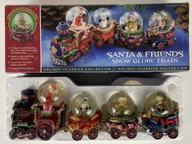 Santa & Friends 694202302149 And Snow Globe Train Christmas Holiday Classics Collection 4 Globes