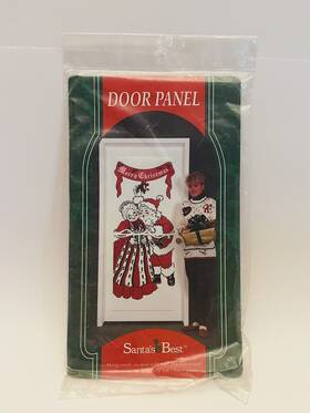 Santa S Best 030075635241 Vtg And Mrs. Claus Merry Christmas 6 Ft Plastic Door Panel Usa