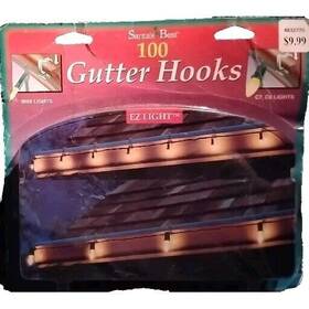 Santas Best 039934620442 Vtg Gutter Hooks For Mini Or C7 C9 String Christmas Lights 100 Clips