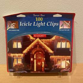 Santas Best 039934620541 100 Icicle Light Clips Shingle Or Gutter Christmas Lights 1999 Nos