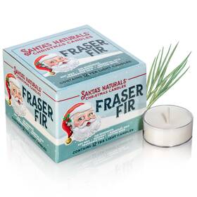 Santas Naturals 856930006663 Fraser Fir Christmas Tea Light Candles For Holidays And Gifts