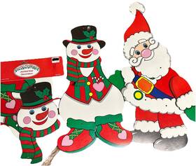 Santas Workbench 751165800539 Jointed Movable Wall Hanging Christmas Santa Snowman S Lot Of 3