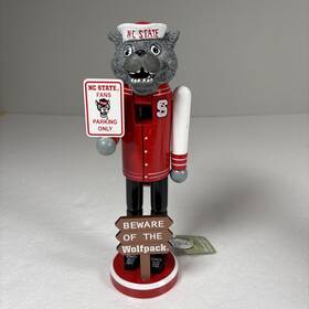 Santas Workshop 661565022786 Ncsu North Carolina State Beware Of The Wolfpack Nutcracker 12 Inch Christmas Mascot