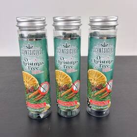 Scentsicles 840347300056 O Christmas Tree Scented Ornaments And Hooks Lot Of 3 Total 18