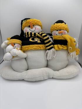 Scottish Christmas 801946019701 Georgia Ga Tech College Football Triple Snowmen Plush Display