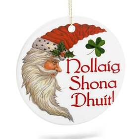 Sdfgse 802893820613 Irish Merry Christmas Dollaig Shona Dhuitl Round Ceramic Ornaments Tree Hangi
