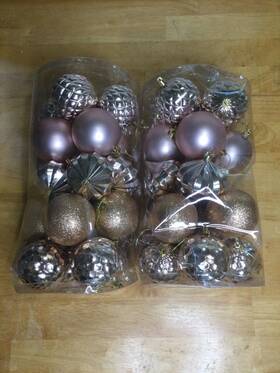 Sea Team 764878238414 Holiday Time Party Christmas Ornaments 42 Rose Gold Shatterproof Bulbs Glitter
