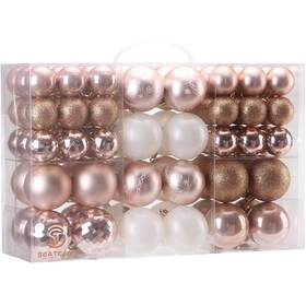 Hc-stcb86a-rsgd Sea Team 86-pack Shatterproof Rose Gold Christmas Ball Ornaments Set Assorte