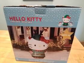 Sil-34342 Sears Rare Hello Kitty Elf Sanrio Airblown Inflatable Christmas 5 Ft Tall 2012