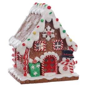 Grr-nx058 Season 2 Christmas Decorations 5.5 Inch Led Clay Gingerbread Collectible House Village Orn