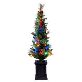 Seasonal Expressions 681129121045 3.5ft Premium Lighted Artificial Holiday Small Mini Christmas Tree With Base