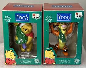 Seasonal Specialities 088907403933 Vtg Winnie The Pooh Ornaments Santa With Christmas Tree&tigger Presents Euc