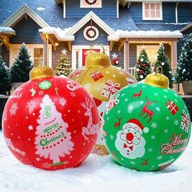 Seasons 192149604659 3pcs Outdoor Christmas Decorations 24 Inch Large Inflatable Balls