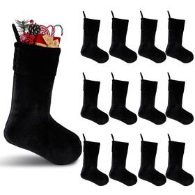 Fqa-seematn-695 Seematn 10 Pcs 19 Inch Large Black Christmas Stockings Bulk Classic Hanging C