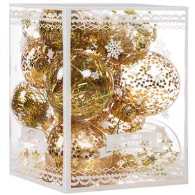 Sjco002-gd Senjie Christmas Ornaments Ball Set-shatterproof Clear Plastic Decorative Baubles Fo