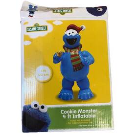 377175-19665 Sesame Street Cookie Monster Inflatable 4ft Christmas Holiday Decoration