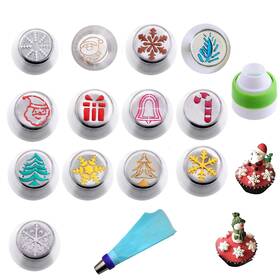 Sesyomr 945646855321 Airlxf 13pcs Christmas Cake Icing Piping Tips - Frosting Nozzle Set With 1 X