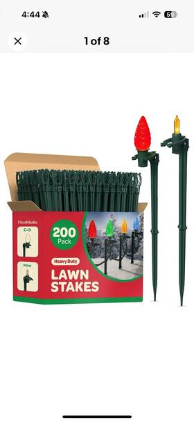 Sewanta 810082731835 Christmas Light Yard Stakes Set Of 200 Outdoor - 8.5 Inch Green