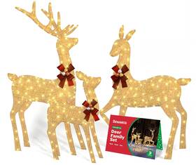 Ty22032 Sewanta Large Lighted Christmas Deer Set Of 3 Reindeer Decoration Family Bu