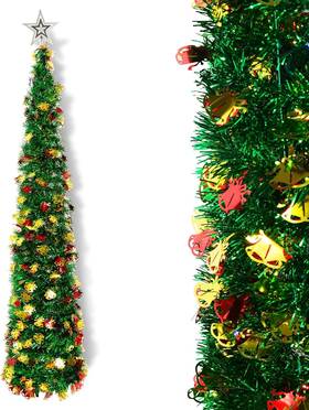 Ell-christmaspenciltree-01 Shanghai Mansheng Cultural And Greative Co. Ltd 5ft Pencil Christmas Tree Prelit Skinny With 50 Lights Metal St